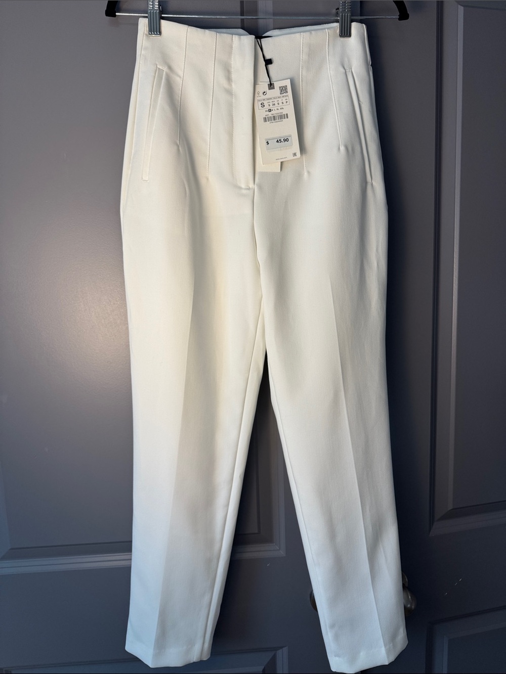 Zara White Tailored Trousers Size Small NWT